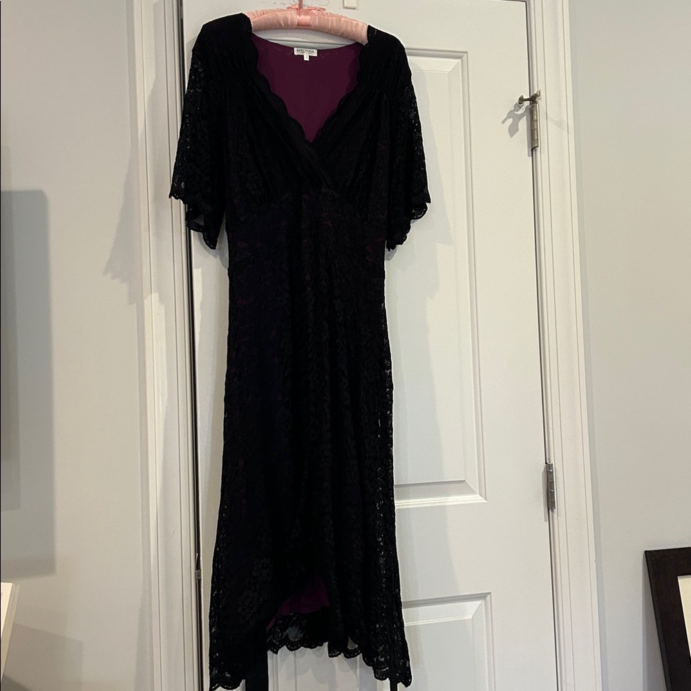 Kiyonna Black Lace Midi Dress